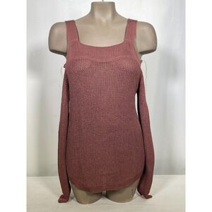 VTG Fashion Magazine Cold Shoulder Long Sleeve Slit Side Top Women's SMALL NWT